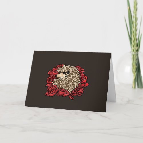 Grumpy Hedgehog Love Thank You Card