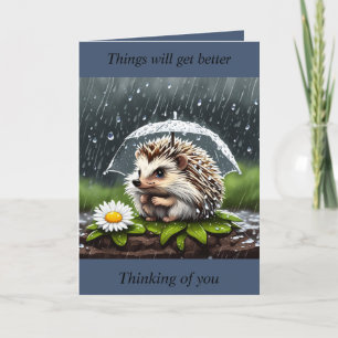 Grumpy Hedgehog - Thinking of You Card