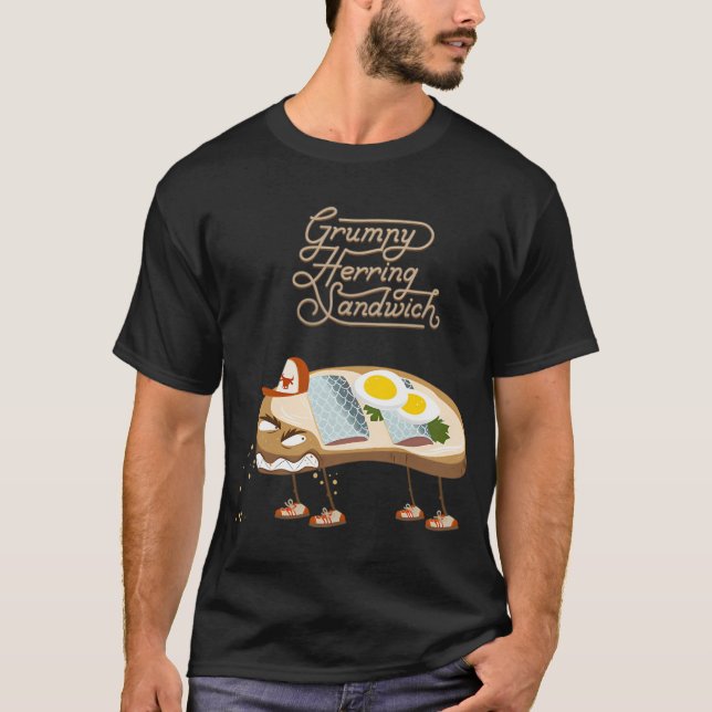 Grumpy Herring Sandwich T-Shirt (Front)