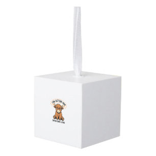 Grumpy Highland Cow Funny Offline Mood Shirt Cube Ornament