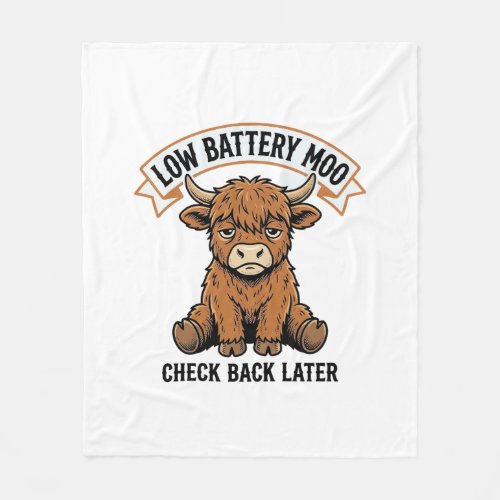 Grumpy Highland Cow Funny Offline Mood Shirt Fleece Blanket