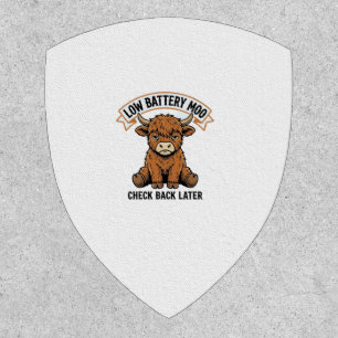 Grumpy Highland Cow Funny Offline Mood Shirt Patch