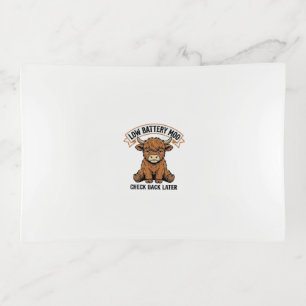 Grumpy Highland Cow Funny Offline Mood Shirt Trinket Tray