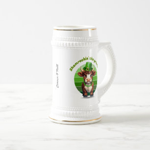 Grumpy Highland Cow St Patrick's Day Beer Stein