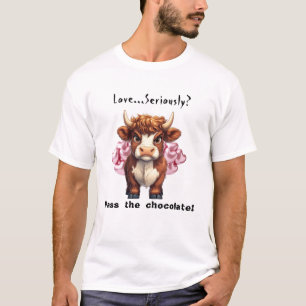 Grumpy Highland Cow Valentine’s Day T-Shirt