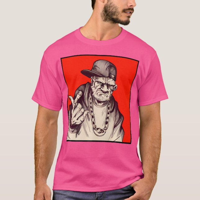 Grumpy Hip Hop Grandpa T-Shirt (Front)