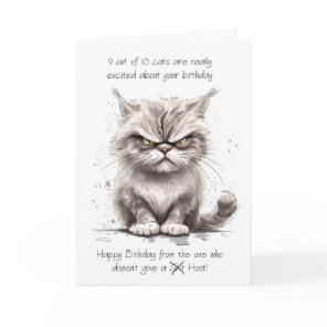 Grumpy Humor Cat 9 out of 10 Cats in a Sketch and  Card