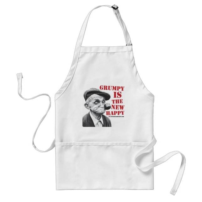 Grumpy is the new happy adult apron (Front)