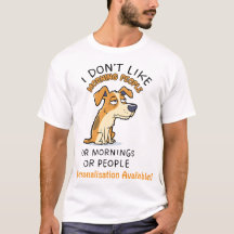 Grumpy Jack Russell Morning Mood T-shirt. 