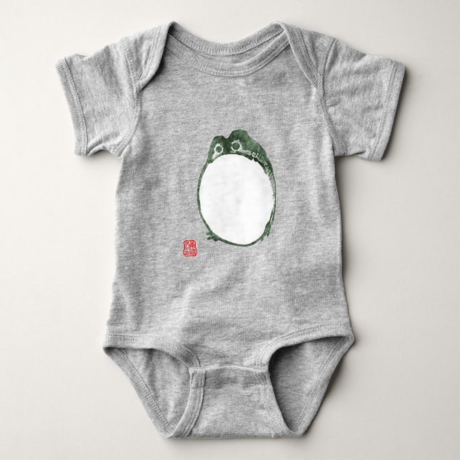 Grumpy Japanese Frog Toad 19th Century  Baby Bodysuit (Front)