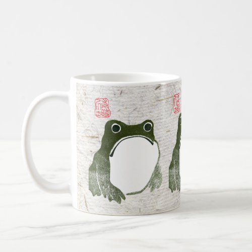 Grumpy Japanese Frog Toad 19th Century  Coffee Mug