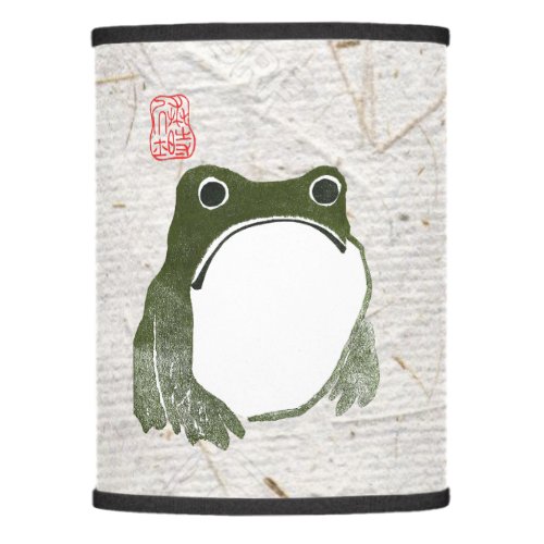 Grumpy Japanese Frog Toad 19th Century  Lamp Shade