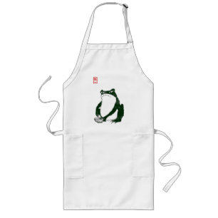 Grumpy Japanese Frog Toad 19th Century Long Apron