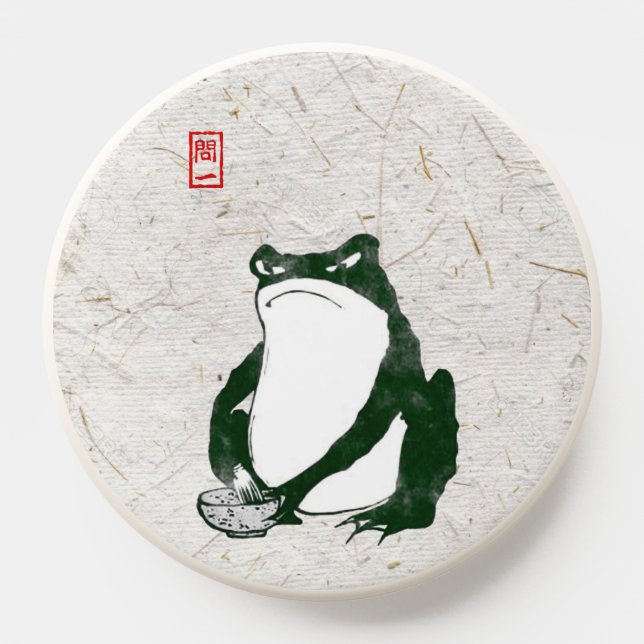 Grumpy Japanese Frog Toad 19th Century  PopSocket (Popsocket)