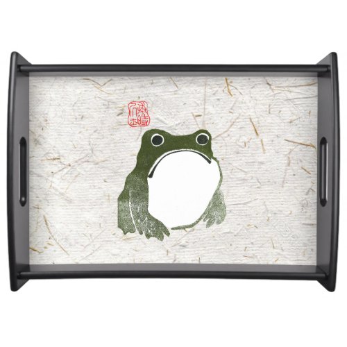 Grumpy Japanese Frog Toad 19th Century  Serving Tray