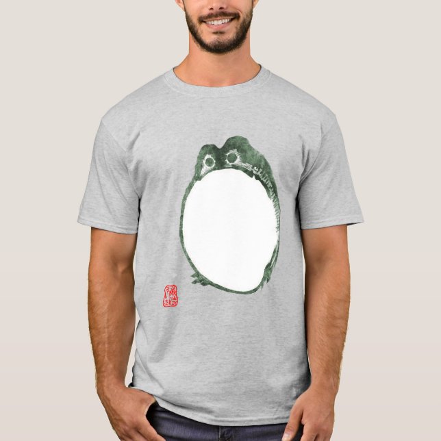 Grumpy Japanese Frog Toad 19th Century  T-Shirt (Front)