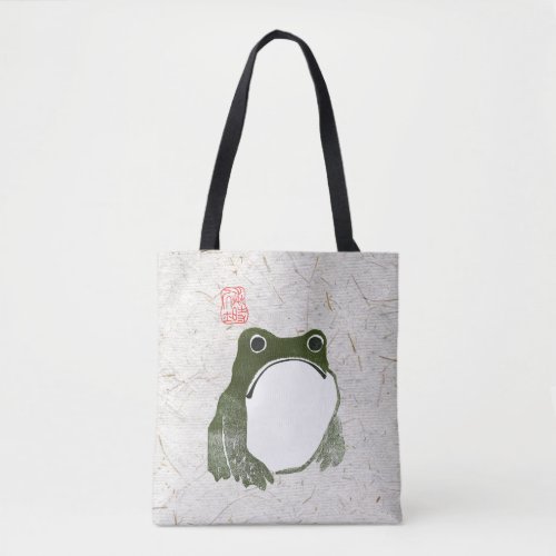 Grumpy Japanese Frog Toad 19th Century  Tote Bag