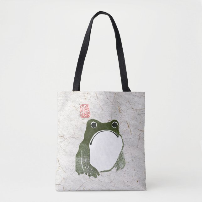 Grumpy Japanese Frog Toad 19th Century  Tote Bag (Front)