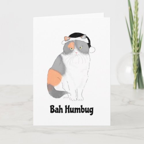 Grumpy Katie bah humbug Christmas card