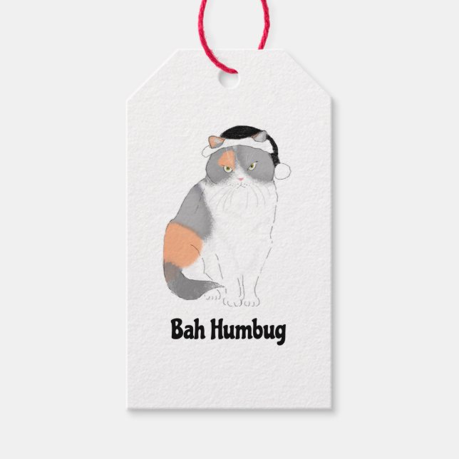 Grumpy Katie bah humbug Christmas gift tag (Front)