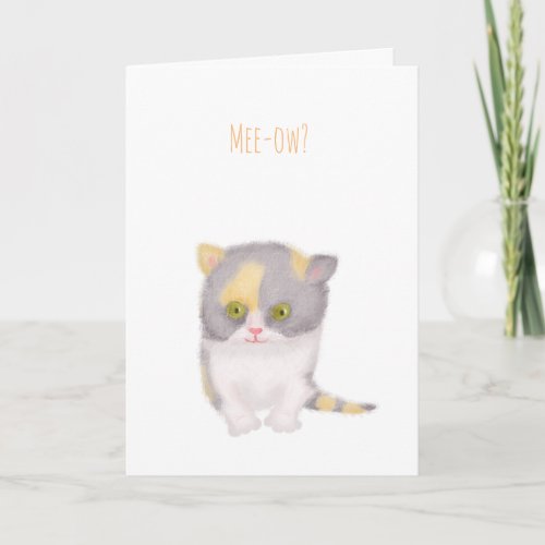 Grumpy Katie kitten get well card