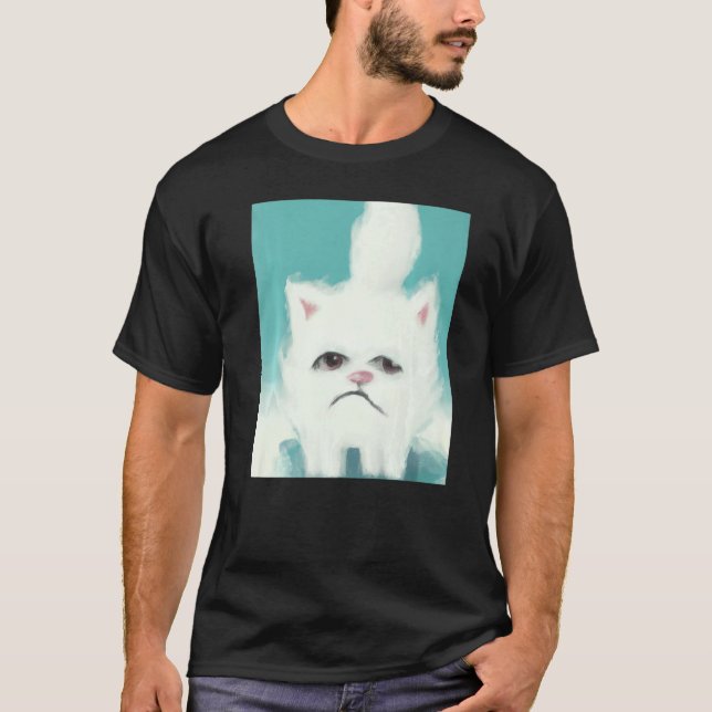 Grumpy kitten artwork angry cat T-Shirt (Front)