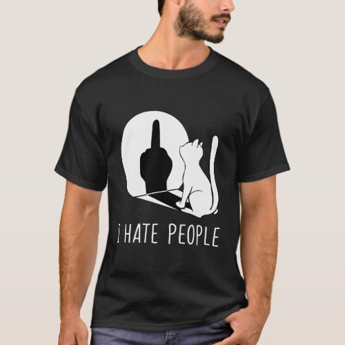 Grumpy Kitten Cats I DonT Like People Cat I Hate  T_Shirt