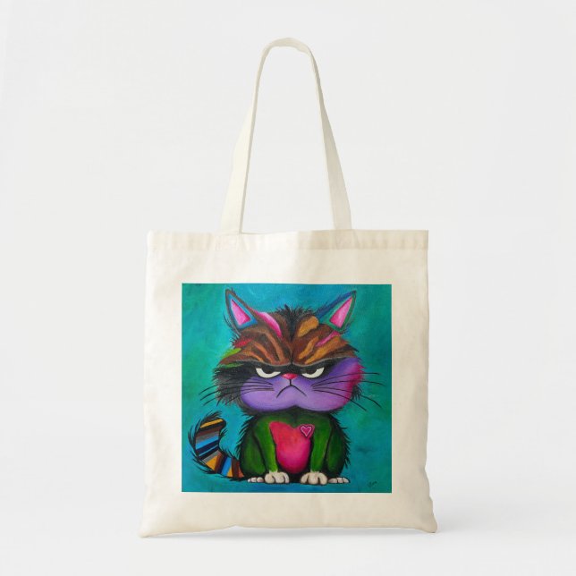 Grumpy Kitty Sweatshirt Tote Bag (Front)