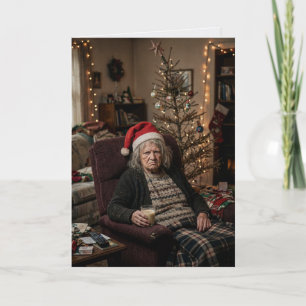 Grumpy Lady Sarcastic Christmas Card