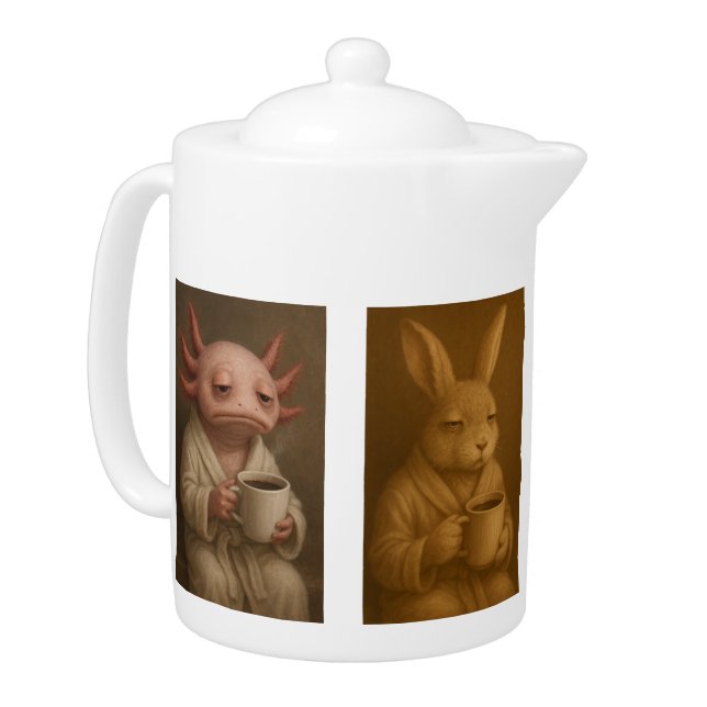 Grumpy Lake Pals  Teapot (Left)