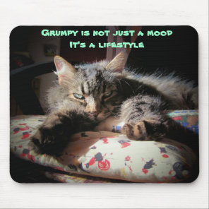 Grumpy  lifestyle Cat mouse pad