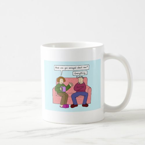 Grumpy Men Cartoon Humor Coffee Mug