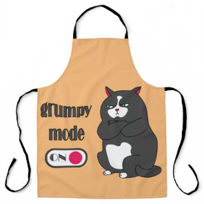 Grumpy mode on funny fat cat  apron