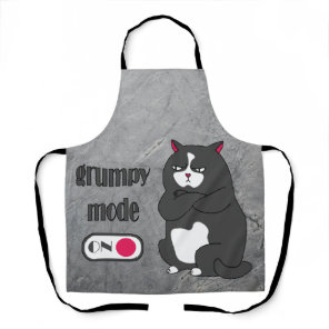 Grumpy mode on funny fat cat  apron