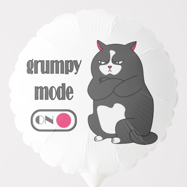 Grumpy mode on funny fat cat  balloon (Front)