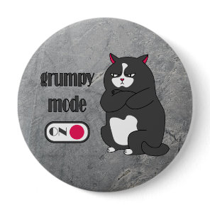 Grumpy mode on funny fat cat  button