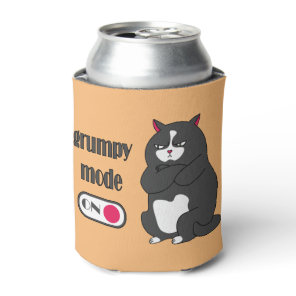 Grumpy mode on funny fat cat  can cooler
