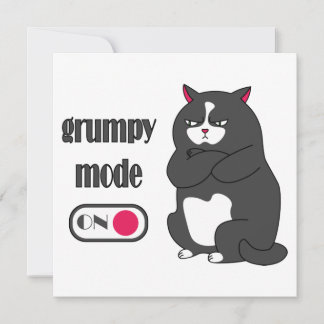 Grumpy mode on funny fat cat Card