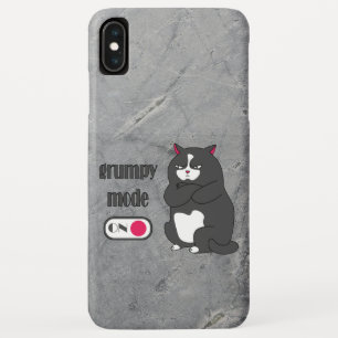 Grumpy mode on funny fat cat   iPhone XS max case