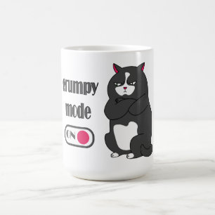 Grumpy mode on funny fat cat  coffee mug