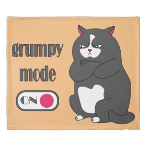 Grumpy mode on funny fat cat  duvet cover
