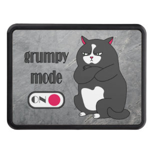 Grumpy mode on funny fat cat hitch cover