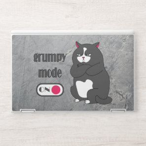 Grumpy mode on funny fat cat  HP laptop skin