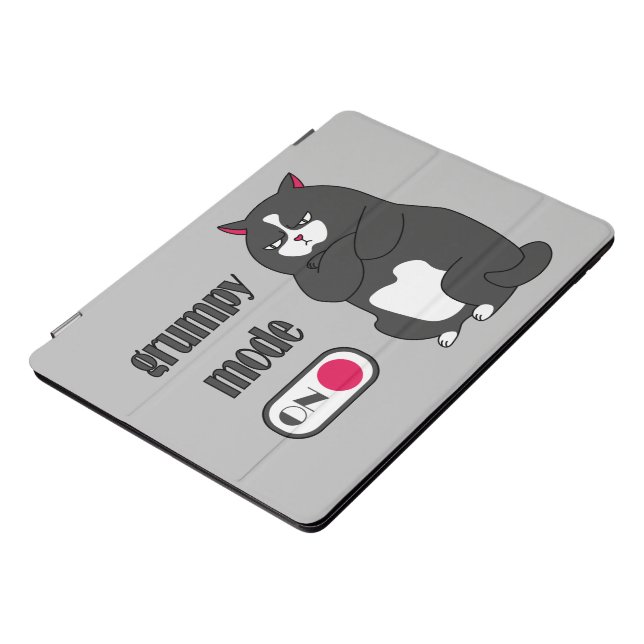 Grumpy mode on funny fat cat   iPad pro cover (Side)