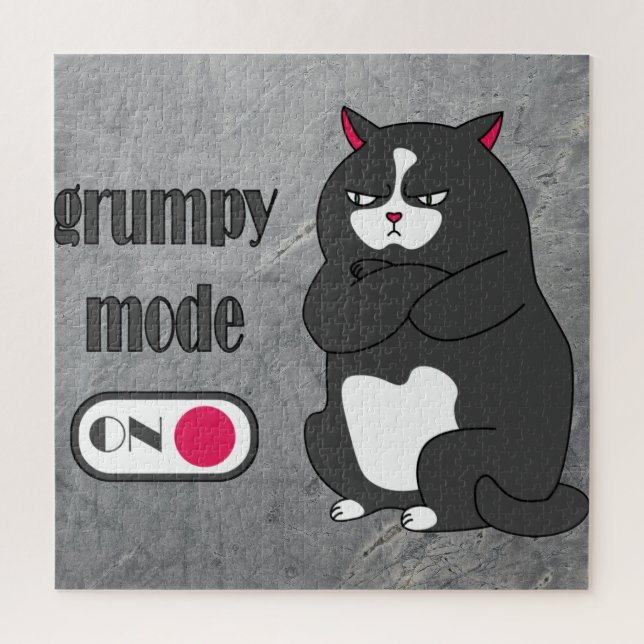 Grumpy mode on funny fat cat  jigsaw puzzle (Vertical)