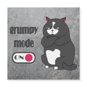 Grumpy mode on funny fat cat Magnetic Card