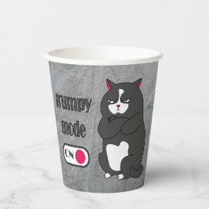 Grumpy mode on funny fat cat paper cups