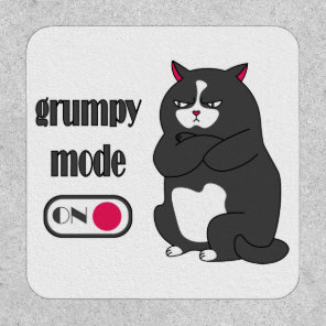 Grumpy mode on funny fat cat  patch