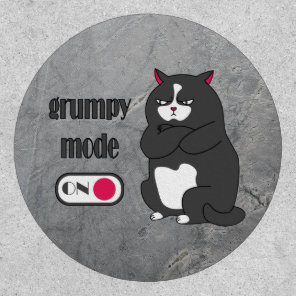 Grumpy mode on funny fat cat  patch