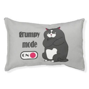 Grumpy mode on funny fat cat   pet bed